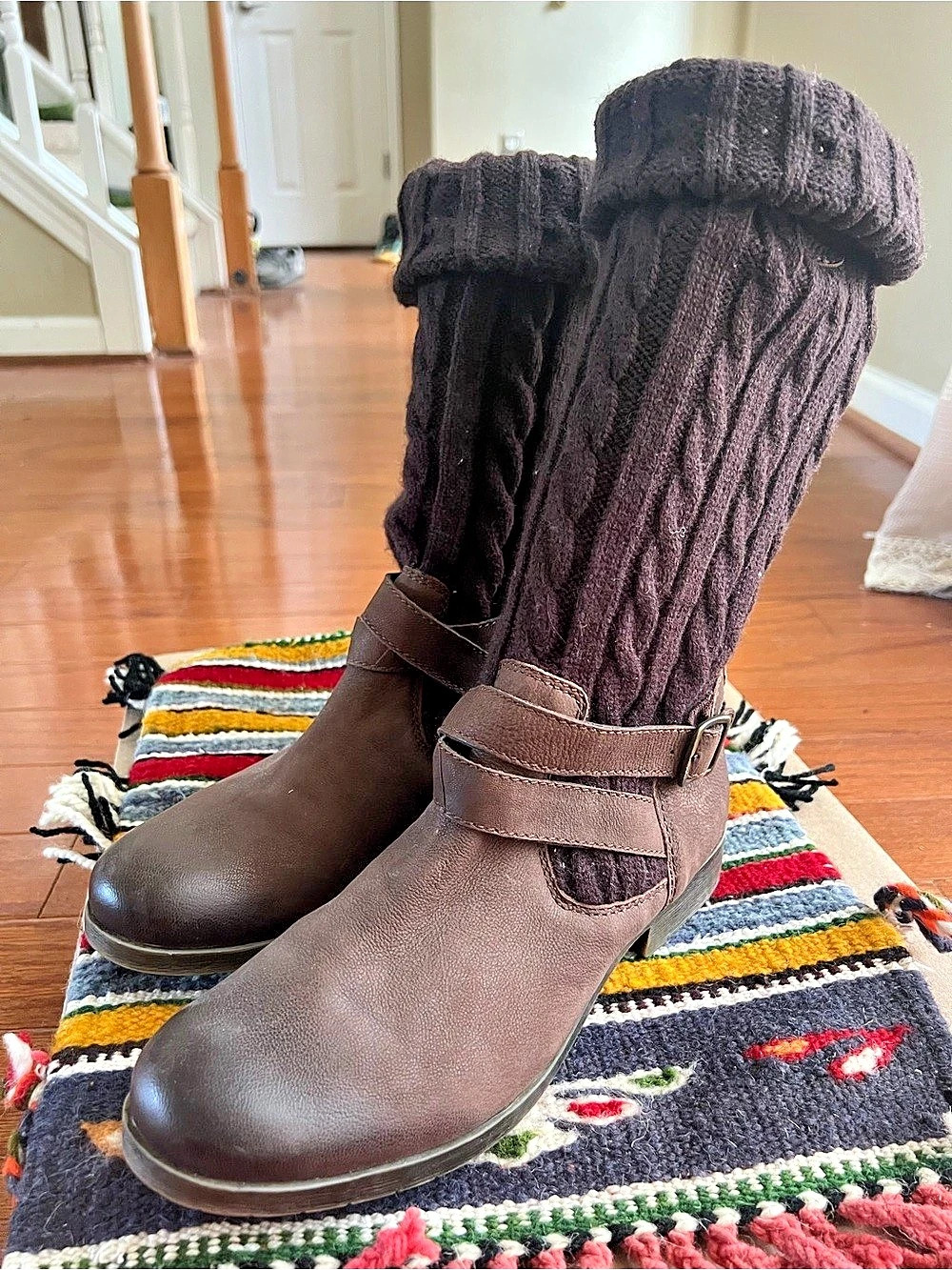 Bugatti Brown Cable Knit Tall Boots